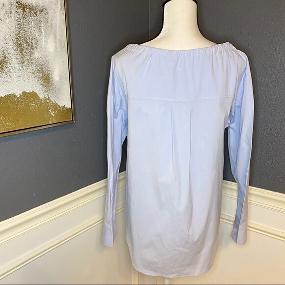 Theory Drawstring Collar Button Down Shirt - Picture 5 of 8